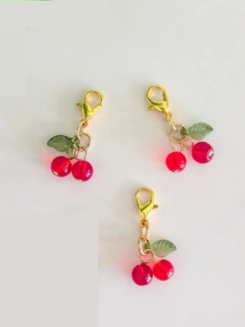 New Small Cherry Charm Accessory – Cute Red Cherry, Charms set of 3